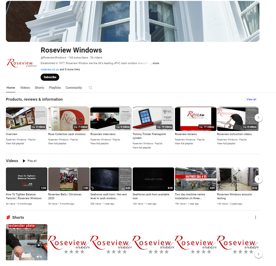 Do Watch us on Youtube - Roseview Windows